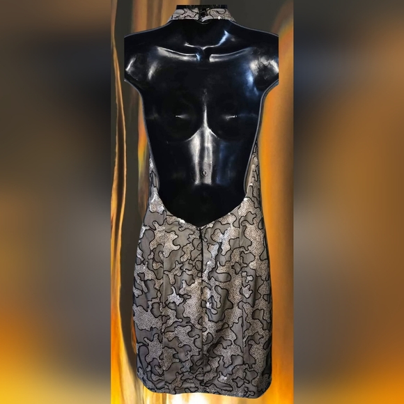 Gorgeous! Backless Sequin Midi Dress Made by Stash Semi Formal Sz M Excellent! - Picture 2 of 3